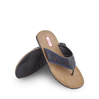 Blue beach to bar leather sandals